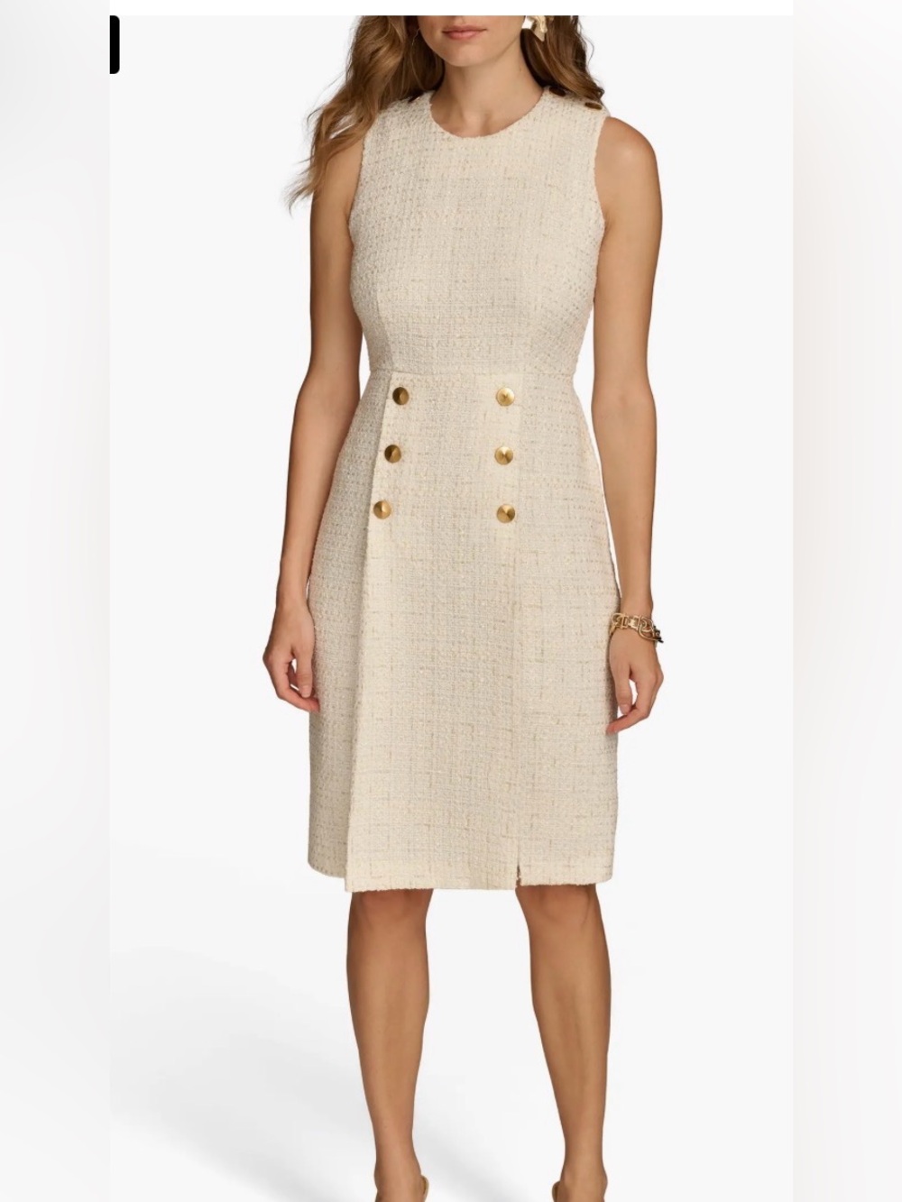 Donna karan New York Sleeveless Tweed Sheath Dress
